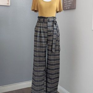 High rise plaid pants - NWT